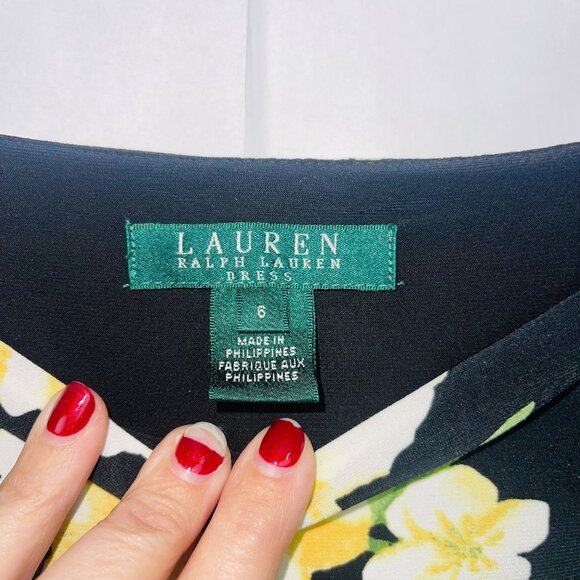 Lauren Ralph Lauren Floral Print Sheath Dress Size 6 - Picture 6 of 12